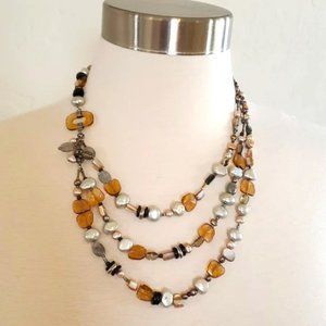 N2231 Retired Silpada Sterling Silver ICON TRIPLE-STRAND Necklace